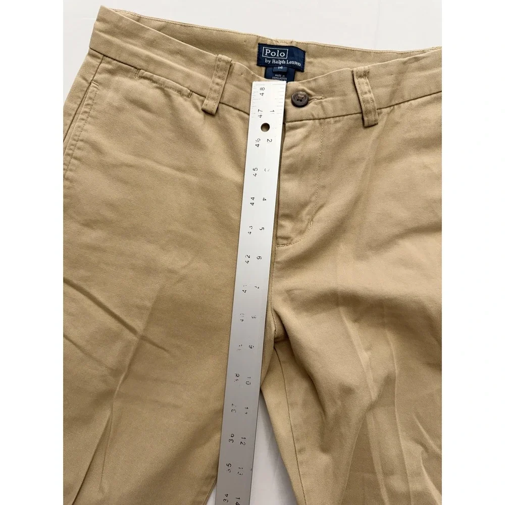 Polo Ralph Lauren Pants Boys 14 Khaki Chino Regular Fit Twill Cotton 27x27